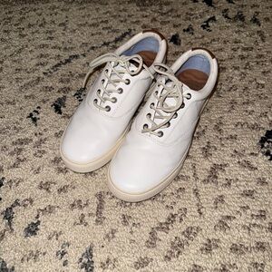 Mens Sperry white leather sneaker.